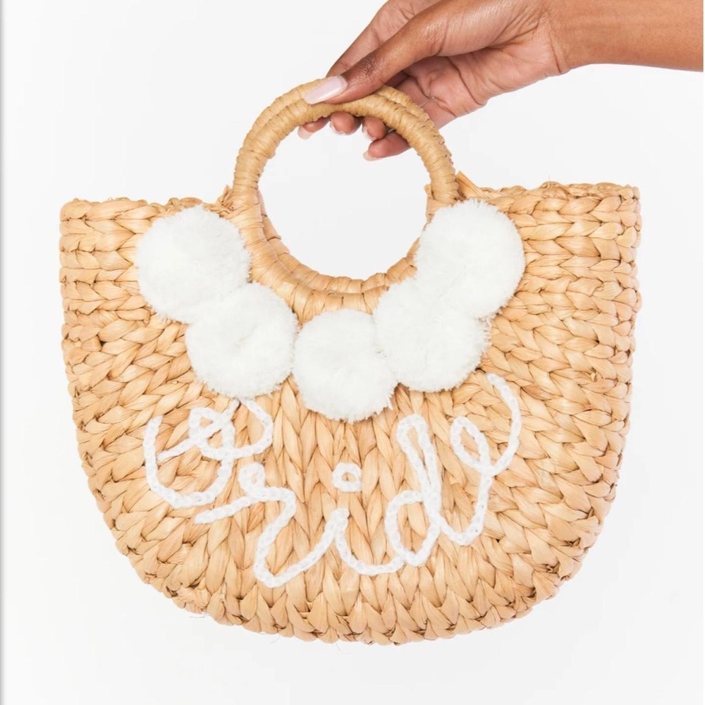 Show Me Your MuMu Tan and White Bride Tote